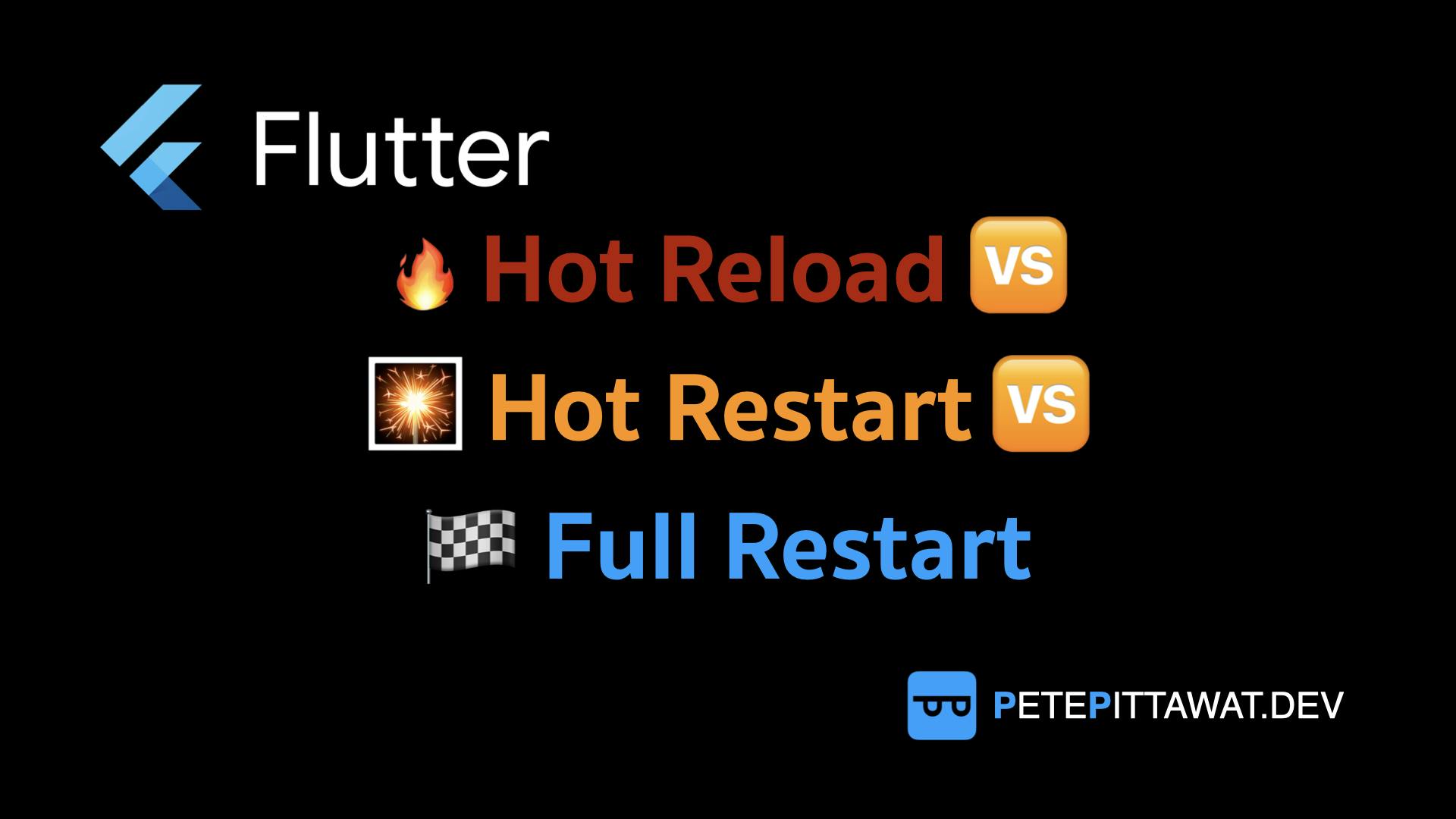 Cover Image for Flutter: Hot Reload vs Hot Restart vs Full Restart